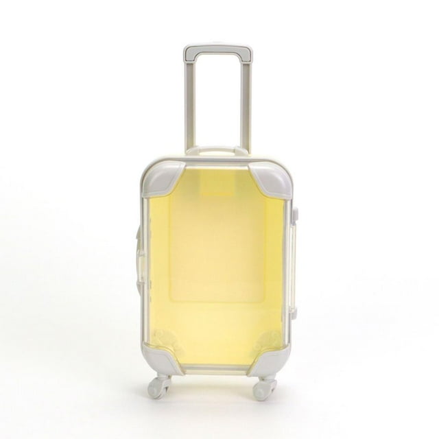 Feltree Mini Clear Suitcase with Smooth-Rolling Wheels and Pull Handle for Toy Travel Simulation and Home Storage Organization