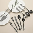 thumbnail image 5 of 45-Piece Black Hammered Stainless Steel Silverware Set with Serving Utensils -  Flatware for 8, Dishwasher Safe Kitchen Cutlery Collection, 5 of 6