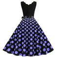 thumbnail image 5 of IROINNID Sleeveless V-Neck Dress For Women Fashion Flare Vintage Dress Prom Swing Polka Dot Party Dress Prints Below The Knee A-Line Dress, 5 of 6