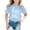 Light Blue, variant on Girls T Shirts Breathable Crew Neck Short Sleeve Letter Print Tee for Sporty Wear Girls Tops Light Blue 2 Years-3 Years