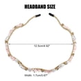 thumbnail image 2 of Unique Bargains Rhinestone Vintage Wavy Headband Faux Pearl Headband Women Hairband Pink, 2 of 7