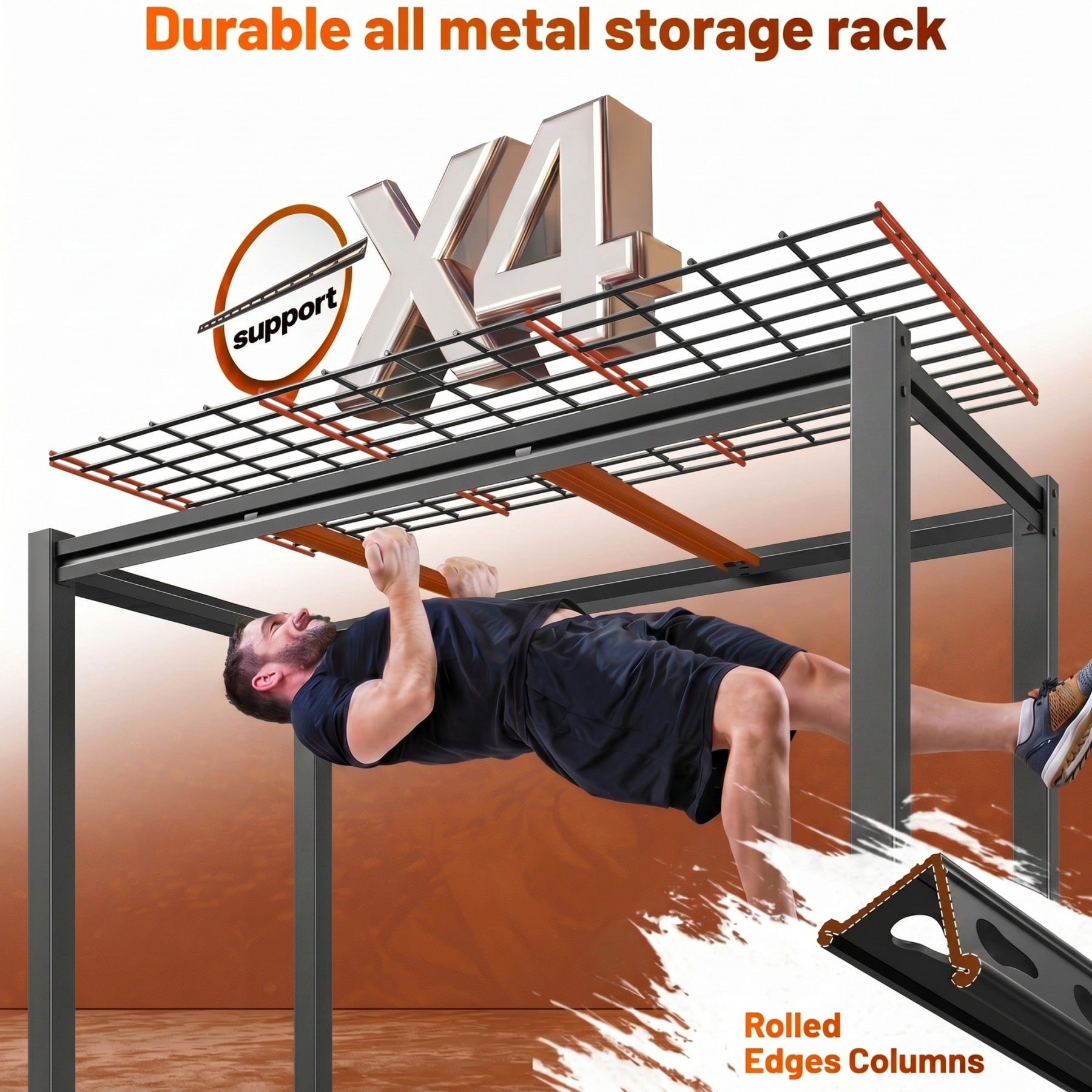 Sailvan 3500LBS Heavy Duty Garage Shelving, 5-Tier Adjustable Metal Storage Shelves, Industrial Steel Utility Rack, 60"W x 24"D x 72"H,Black