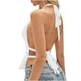 thumbnail image 5 of Heisall Womens Summer Tops Halter Neck Backless Tie Detail Sexy Y2K Style Solid Color Fashion Blouses, 5 of 8