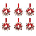 thumbnail image 1 of QualitChoice 6pack/lot Christmas Wreaths For Kitchen Cabinets Small Christmas Wreath Mini Size 6 Mini Flower Garlands And Ribbons. type+4 6pcs, 1 of 6