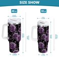 thumbnail image 6 of Yayeee 30oz Stainless Steel Tumbler with Straw and Handle Double-Wall Insulated Travel Water Bottle, Black Roses, 6 of 8