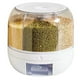 thumbnail image 1 of Dispensador de granos y arroz, contenedor de almacenamiento de alimentos secos de cocina giratorio de 360° con 6 compartimentos, 1 of 7