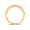 thumbnail image 3 of FB Jewels 14kt Yellow Gold Womens Round Pave-set Diamond Double Row Wedding Band 1/4 Cttw, 3 of 4