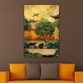 thumbnail image 4 of OWNSERIES Home Decor Ancient Courtyard Pattern Canvas Wall Art Paintings for Living Room - Canvas Framed Print Wall Artworks Ship From US Local Warehouse, 4 of 5