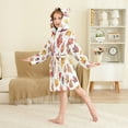 thumbnail image 4 of FORMRS Niños Bathrobe Unisex Hooded Robe Soft Plush Pajamas Sleepwear, Size 7-9T, Gray Autumn Leaves, 4 of 7