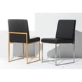 thumbnail image 3 of LumiSource Gold Metal, Black PU High Back Fuji Dining Chair - Set of 2, 3 of 11