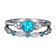 thumbnail image 1 of Anillo HUOGUO Fashion Diamond para mujer, juego de 2 piezas, tamaños 5-10, 1 of 3