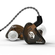 BASN Bsinger PRO In-Ear Monitors Headphones with Hybrid Dynamic Dual Drivers Two Detachable MMCX Cables Musicians IEM Earbuds Earphones(Brown)