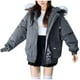 thumbnail image 2 of Parkas de manga larga para mujer, abrigo informal de poliéster cálido de color liso y manga larga., 2 of 6