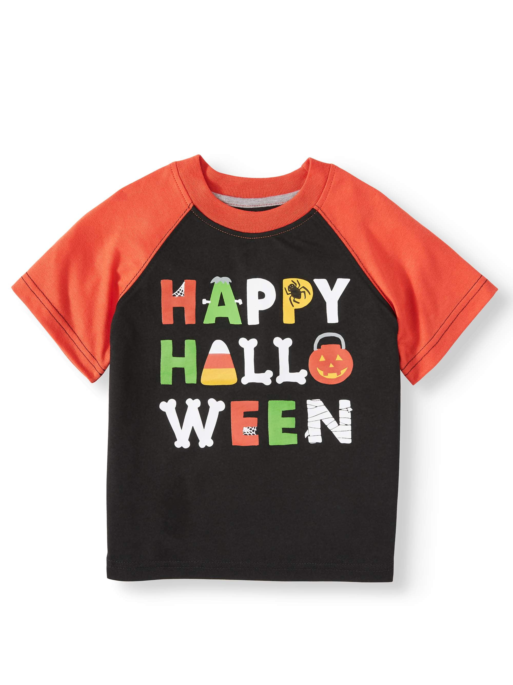 Halloween Toddler Boy Short Sleeve Raglan Graphic T-Shirt - Walmart.com