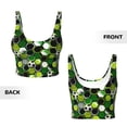 thumbnail image 5 of Haiem Soccer1 Pattern Womens Sports Bra - U Neck Padded Low Impact Yoga Bra Workout Crop Top Gym Moisture-Wicking Workout Vest -, 5 of 9