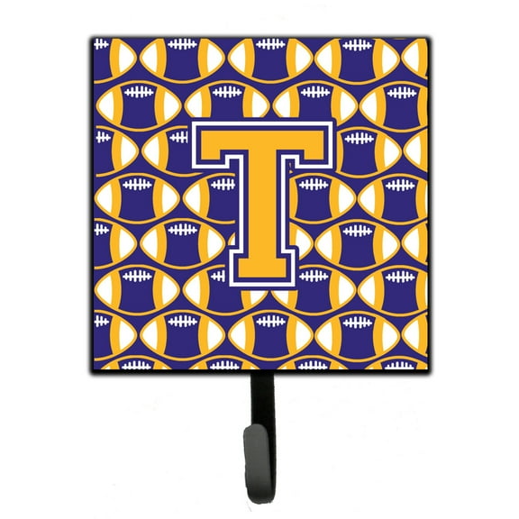 Letter T Football Purple and Gold Leash or Key Holder