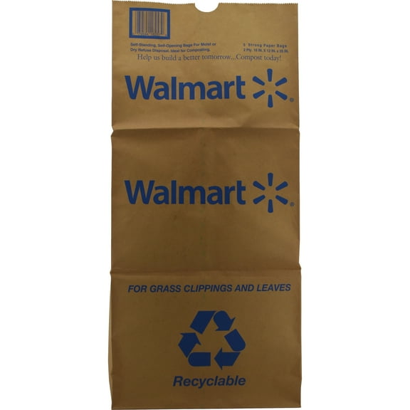 Walmart Paper Lawn Bag, 5ct