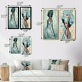 thumbnail image 4 of Designart "Retro Glam Beauty Gorgeous African American VII" African American Woman Framed Wall Art Set Of 2 - Glam Blue Gallery Wall Frame Set For Home Decor, 4 of 6
