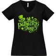 thumbnail image 3 of Inktastic St. Patrick's Day Hand Lettering with Green Top Hat Women's Plus Size V-Neck T-Shirt, 3 of 5