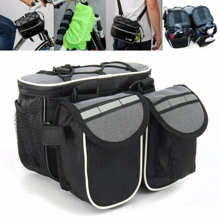 4 in1 Water Resistant Multi-pocket Multi-reflector Front Top Tube Pannier Bike Frame Mobile Phone Holder Storage Bag Pouch For Mobile Phone Water Bottle (Best Front Pannier Rack)