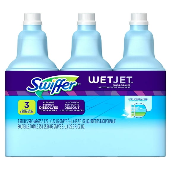 Swiffer WetJet Multi-Purpose Liquid Cleaner Solution Refill, 3 Pack, 1.25 Litre
