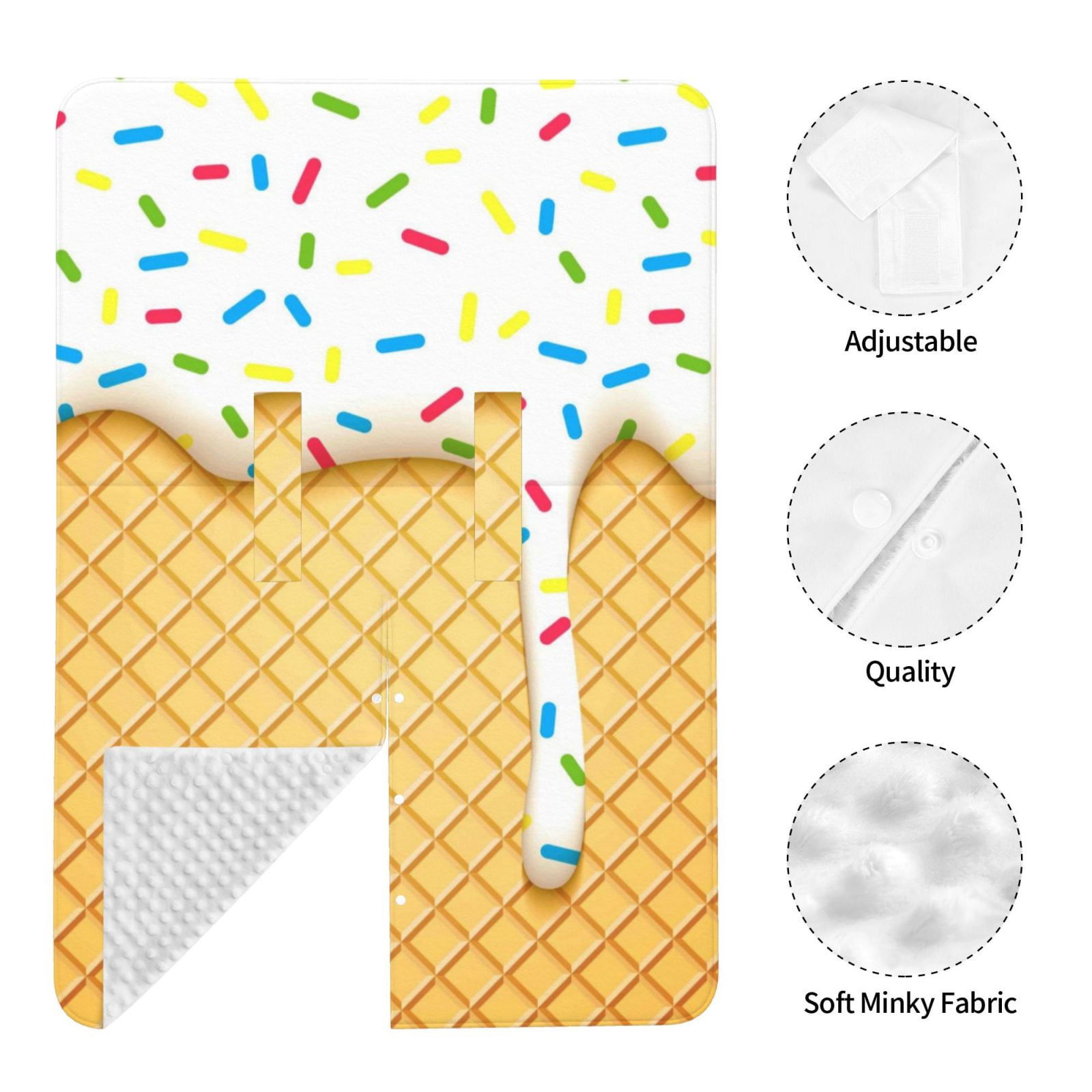 Naloa White Ice Cream Baby Car Seat Cover, Breathable Baby Carrier Cover, Multiuse Baby Carrier Cover & Nursing Breastfeeding Cover
