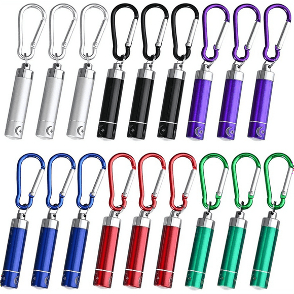 18Pack Mini Torch Key Fob Children, Coloured Aluminium Key Fob Torch, Suitable for Children's Birthday Gift,18 pack x Mini Torch Key Fob Children
