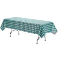 thumbnail image 2 of Exquisite 12 Pack Premium Rectangular Plastic Tablecloth Cover 54" x 108" - Teal Gingham, 2 of 6