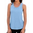 thumbnail image 4 of WHEANG Workout Tank Tops for Women Quick Dry Loose Racerback Tank Tops for Women Sleeveless Running Athletic Tops Breathable Summer Tank Tops Womens Summer Tops Light Blue M, 4 of 4