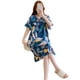 thumbnail image 2 of Camisón de verano de manga corta, pijama de seda de algodón para mujer, ropa de casa, vestido de seda de algodón suelto, suave y fresco, de talla grande, 2 of 6