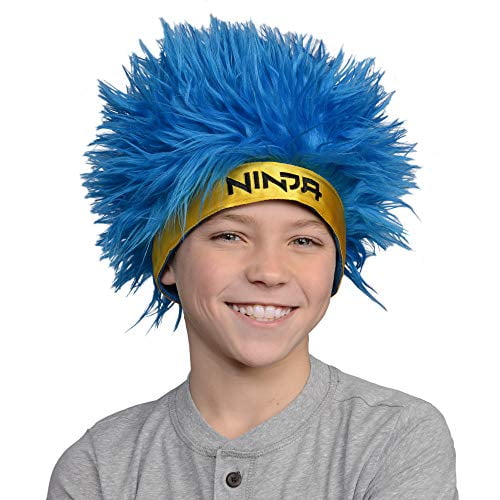 Ninja Gamer Wig - Tyler Blevins Blue Hair Hat - Video Gaming Accessory & Halloween Costume for Kids & Adults - Adjustable One Size Fits Most - 6+ - Ninja Gamer Wig - Tyler Blevins Blue Hair Hat - Video Gaming Accessory & Halloween Costume for Kids & Adults - Adjustable One Size Fits Most - 6+ -