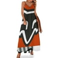 thumbnail image 1 of Nouvelle Robe de Soirée Sans Manches Collage de Course Orange Robe Longue Femmes Été, 1 of 5