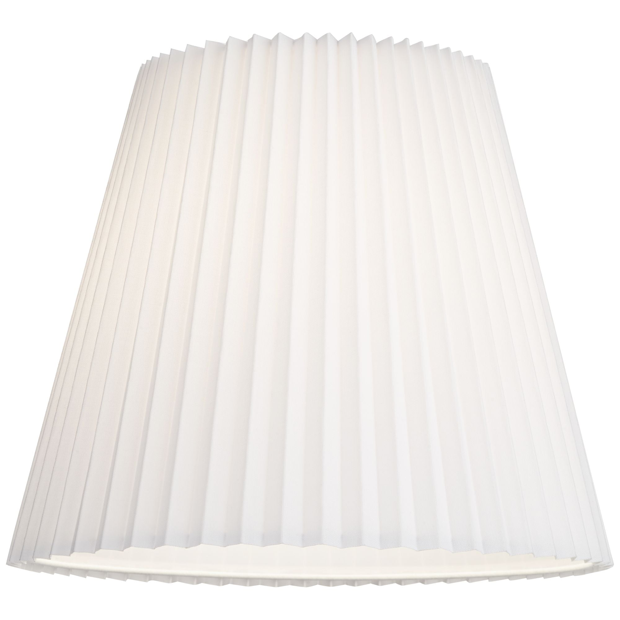 Springcrest Collection Hardback Knife Pleated Empire Lamp Shade White Large 10" Top x 17" Bottom x 14.75" Slant Spider with Harp and Finial Fitting