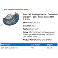 thumbnail image 2 of Front Left Steering Knuckle - Compatible with 2011 - 2017 Toyota Sienna FWD 3.5L V6 2012 2013 2014 2015 2016, 2 of 3