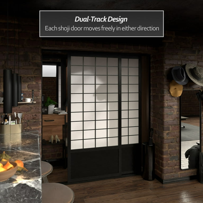 Red Lantern 7 ft. Tall Zen Shoji Sliding Door Kit (Double - Sided