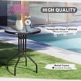 thumbnail image 4 of Outsunny Table de Patio Rond 24 Pouces Dessus en Verre Trempé, 4 of 10