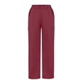 thumbnail image 3 of Garbnen Womens Scrub Pants Quick Drying Wide Leg Cargo Pants Womens Elastic Waist Work Nursing Uniform Pants for Women with Multiple Pockets Red XL, 3 of 3