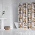 thumbnail image 2 of Beige Highland Cow Flower Cart Pattern Shower Curtain 72"x84" ,Bathroom Decorative Shower Curtains Set with 12 Hooks,Modern Waterproof Washable Shower Curtain, 2 of 6