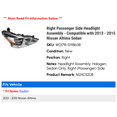 thumbnail image 2 of Right Passenger Side Headlight Assembly - Compatible with 2013 - 2015 Nissan Altima Sedan 2014, 2 of 2
