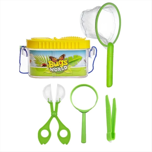 Kit 5 Piezas Herramientas Exploración la Naturaleza Al Aire Libre, Caja Observación Insectos para Niños, Kit Recolección Insectos con Visor y Atrapamoscas