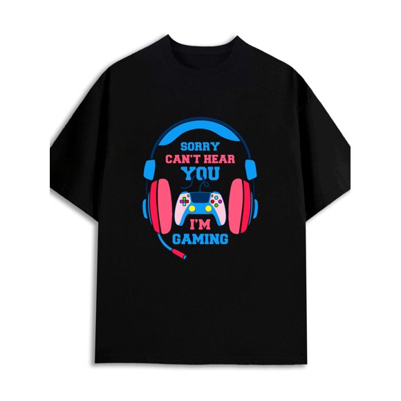 T-shirt Homme Amusant Casque de Jeu / Style YK Thème de Jeu Humoristique Haut avec Design Casque Chemise Décontractée Lourde