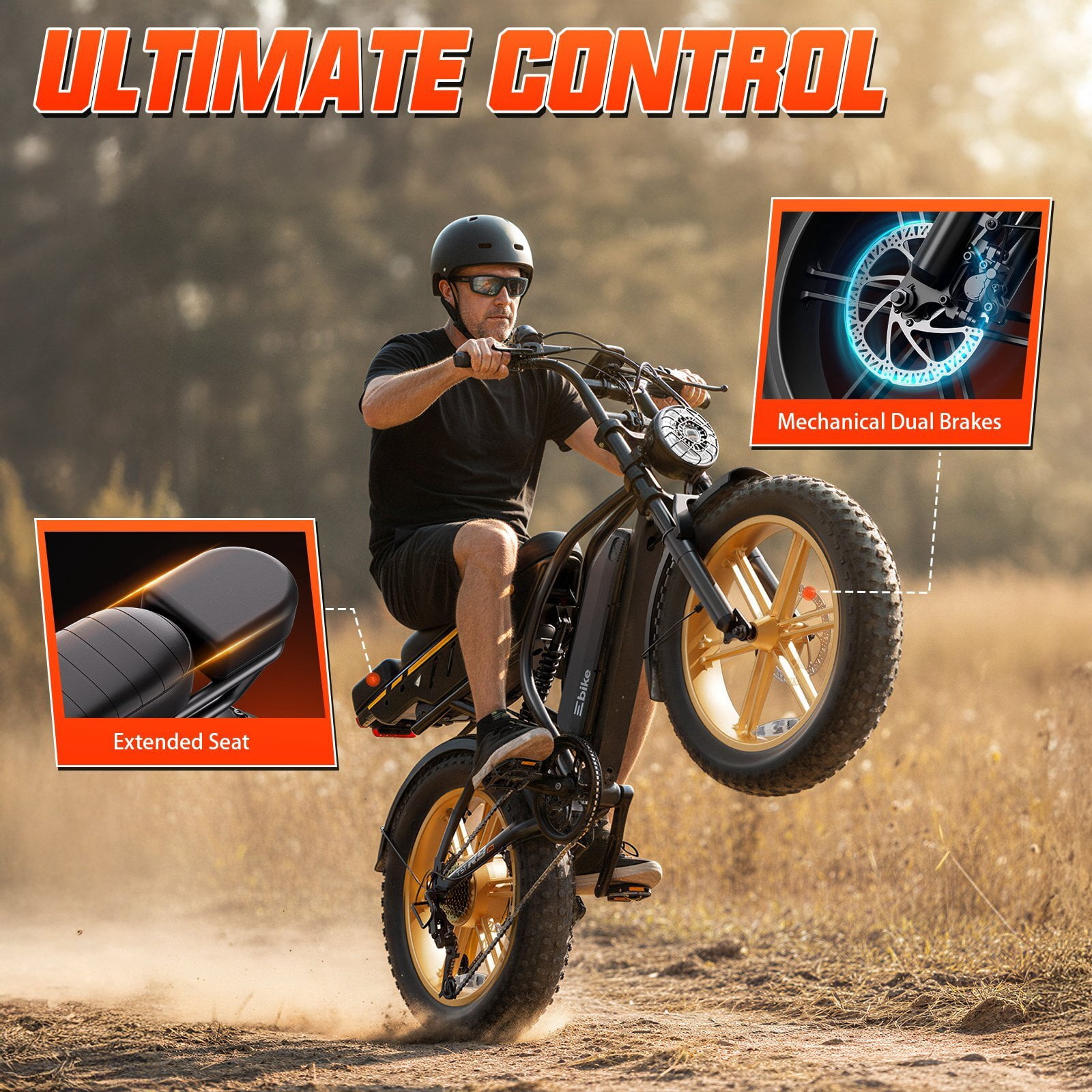 TST Electric Bike for Adults, 48V/15AH Battery, 750W Peak 1500W Motor, 20"x4" Fat Tire, E Mountain Bike, UL2849