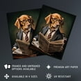 thumbnail image 3 of Collie Businessman Dog Shirt And Tie Reading Paper Fun Quirky Artwork Unframed Wall Art Print Poster Home Decor Premium, 3 of 5