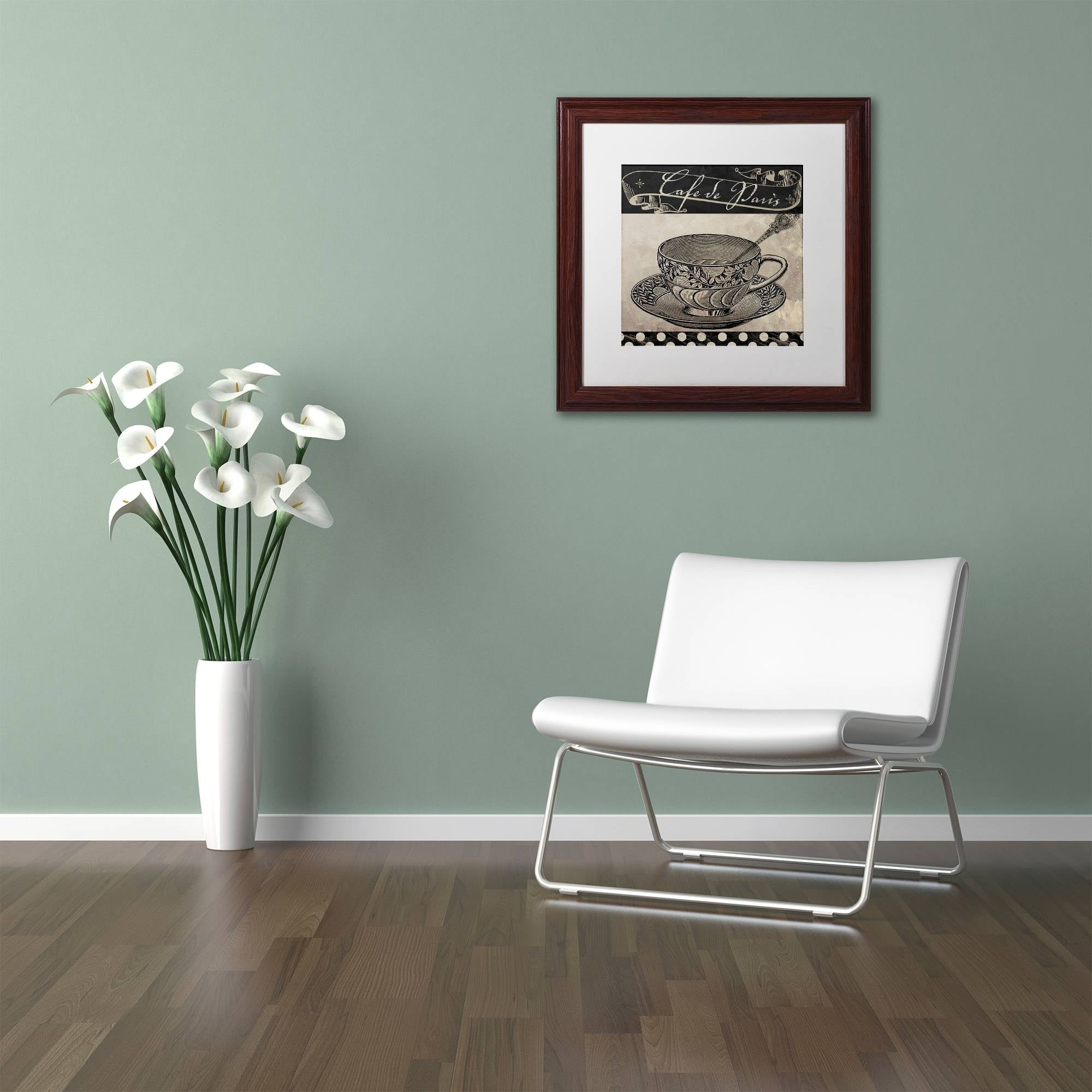Trademark Fine Art "Bistro Parisienne IV" Canvas Art by Color Bakery White Matte, Wood Frame