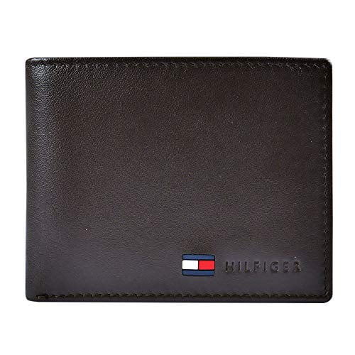 Seaboard Og så videre ulæselig Tommy Hilfiger Men's Leather Wallet – Slim Bifold with 6 Credit Card  Pockets and Removable ID Window, British Brown, One Size - Walmart.com