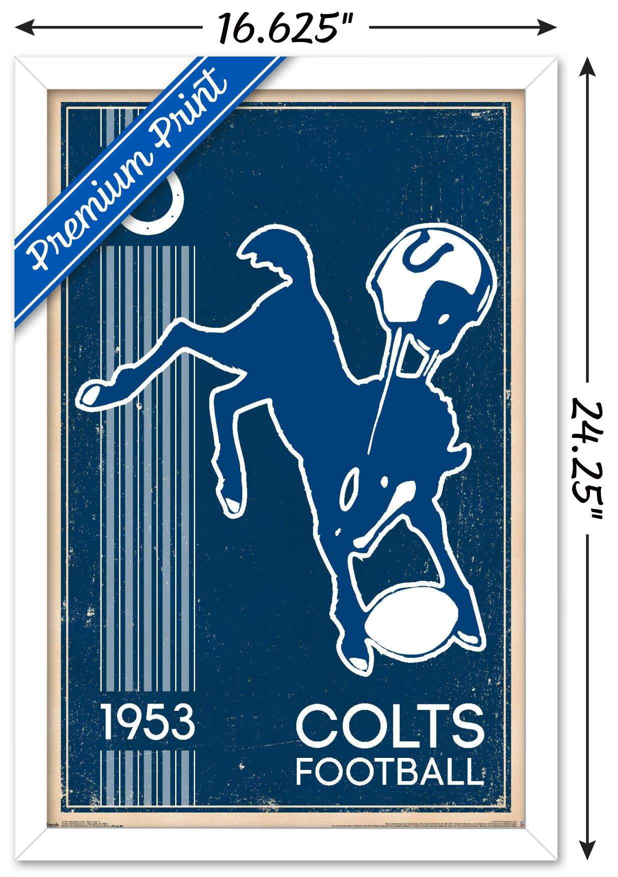 NFL Indianapolis Colts - Retro Logo 14 Wall Poster, 14.725" x 22.375", Framed