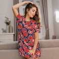 thumbnail image 3 of Naloa Hand Drawn Tomatoes Print Women Nightgowns,Womens Loungewear,Short Sleeve Sleepwear,Comfy Ladies Nightdress, 3 of 6