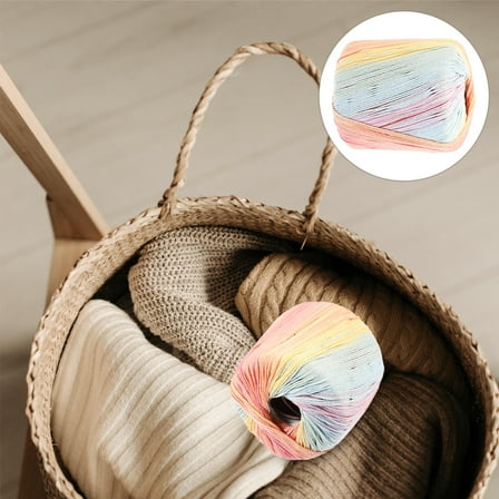 YSNOOWE 2 Rolls Crochet Thread for Diy Enthusiasts Handicraft Multi-colored 13.0X0.008X0.008in