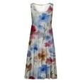 thumbnail image 5 of Womens Summer Sleeveless Casual Dresses Crewneck Tank Dresses Trendy Floral Print Beach Vacation Sundress, 5 of 5