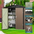 thumbnail image 6 of 8x6 FT Metal Garden Shed - Outdoor Storage, Brown, Weatherproof and Durable, 6 of 11